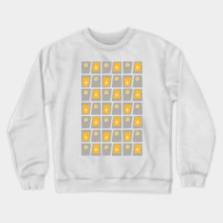 Mid Century Funky Blocks 2 in Grey and Yellow Crewneck Sweatshirt